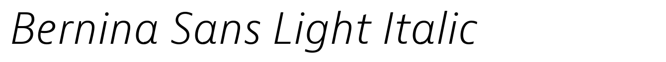 Bernina Sans Light Italic